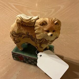 Jim Shore Tan and Brown Pomeranian Sculpture